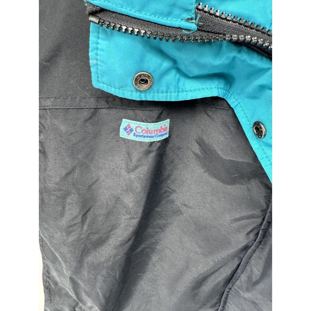 Columbia Bugaboo Vintage 90s Colorblock Jacket Womens Large Teal Pink Black - Picture 2 of 10